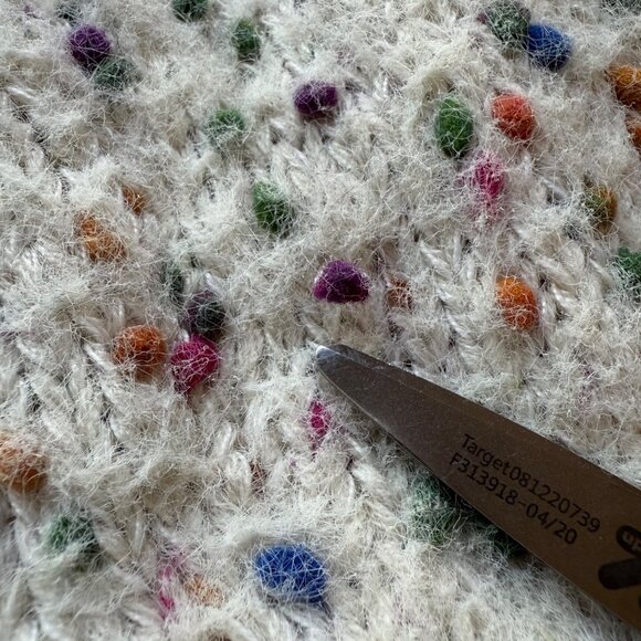 Solitaire Size M Multicolor Chunky Knit Long Sleeve Crewneck Confetti Sweater - Picture 7 of 16